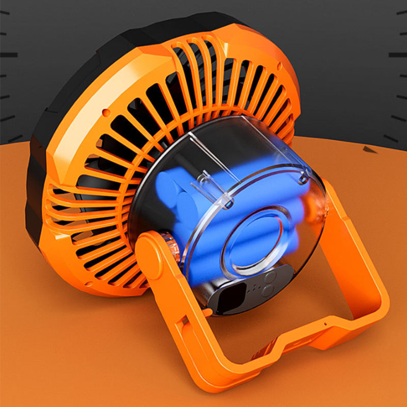 Portable camping fan with LED light | Bowlift