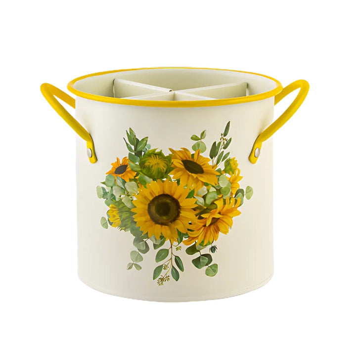 BowLift | Floral Utensil Storage Basket with Divider Lid