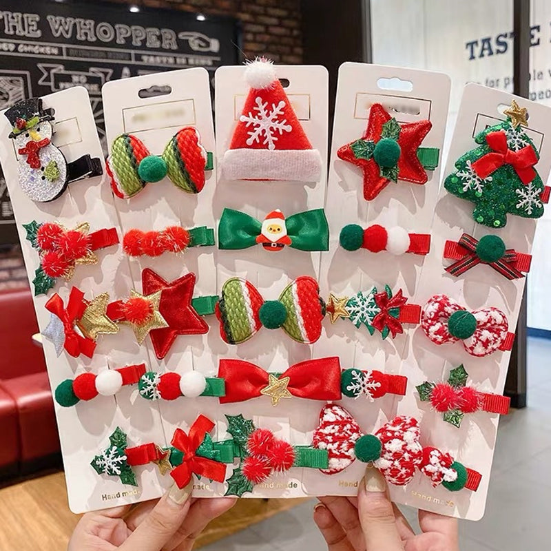 BowLift | 5 Pieces Christmas Hair Clips Set