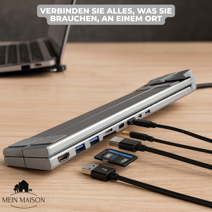 BowLift | ProDock Stand – 8-in-1 Laptop Riser and Hub combined!