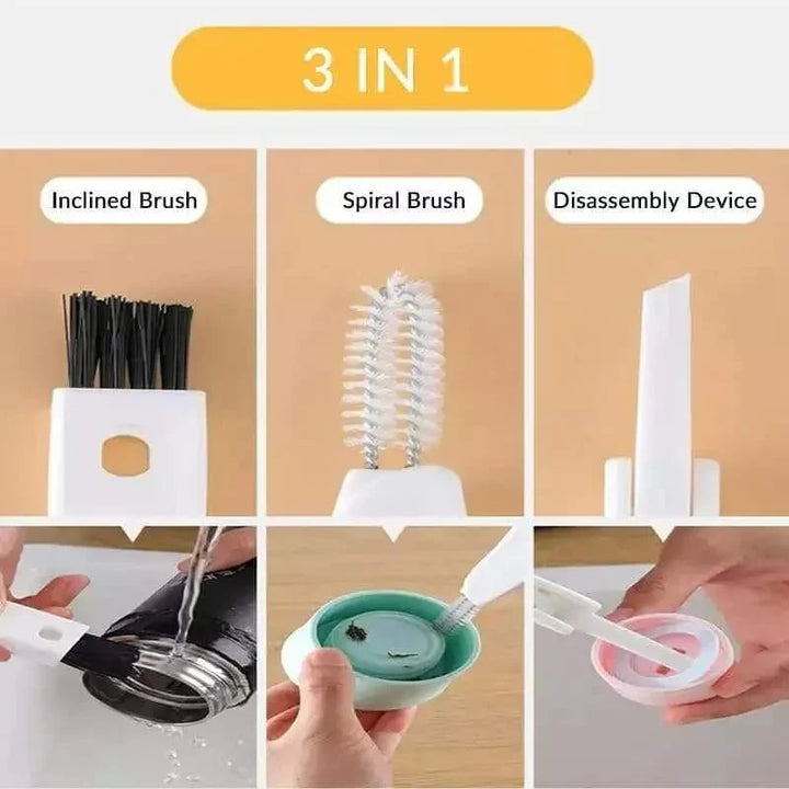 3 in 1 Bottle Lid Rubber Ring Groove Gap Cleaning Brush, Multifunctional Bottle Gap Cleaner Bowlift