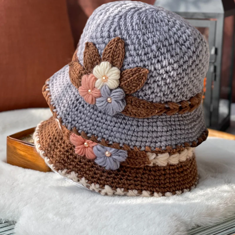 BowLift | French Thick Women's Flower Knit Wool Hat