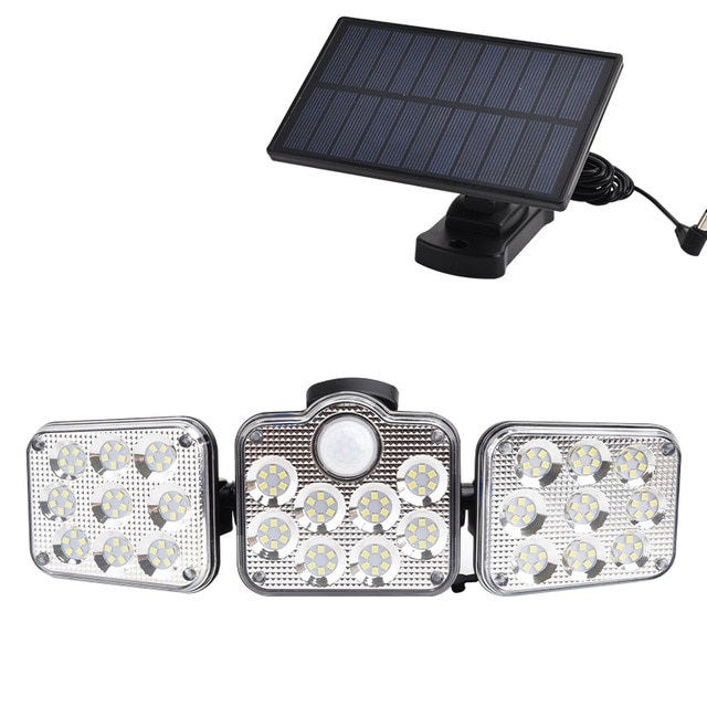 BowLift | Solar LED Floodlight with Motion Sensor – 3-Head Outdoor Security Lighting for Garden, Driveway & Garage