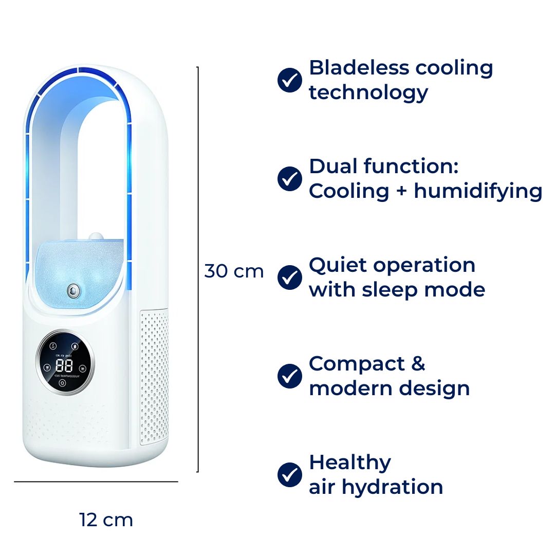 CoolMist | Portable Air Cooler Humidifier – Adjustable Quiet Mist – USB-Powered Compact – Personal Desk & Bedside Comfort for All-Day Freshness Bowlift