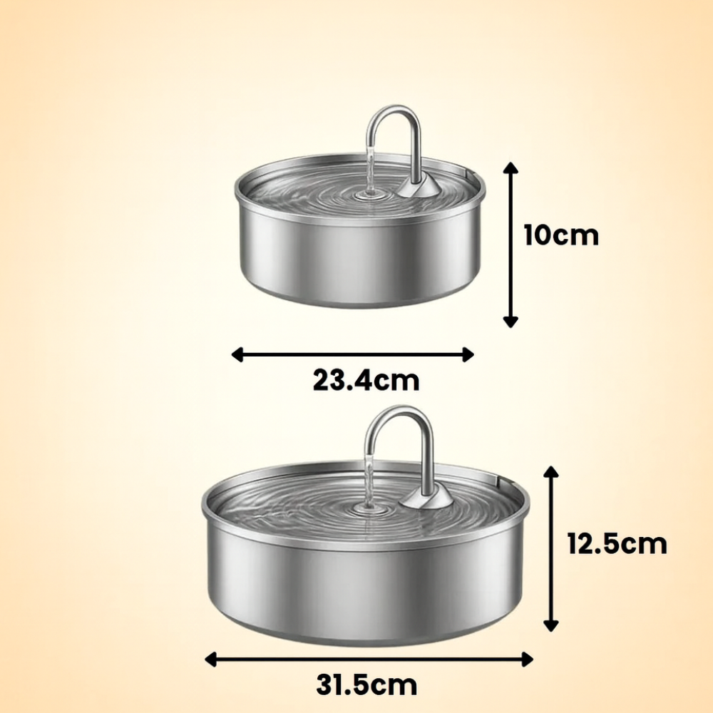 BowLift | Pet Water Fountain Stainless Steel Anti-Bacterial Pet Drinking Bowl