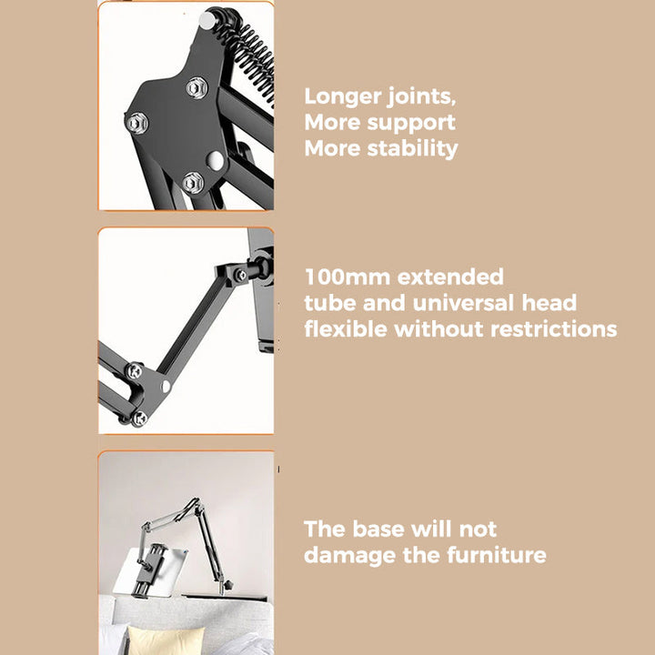 BowLift | Extendable, concealed phone/tablet holder at the bed