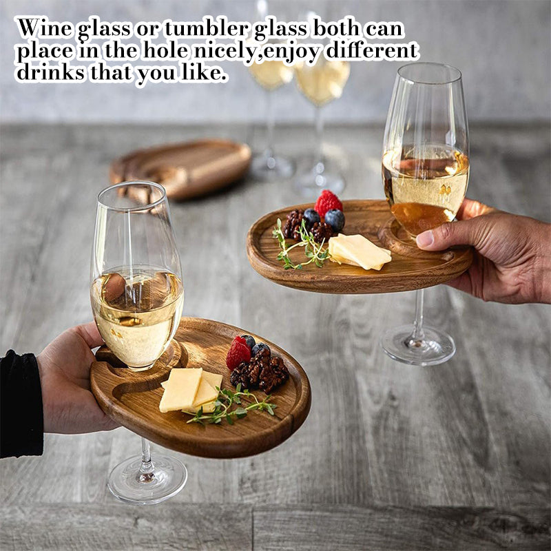 BowLift | Appetizer Plate with Wine Glass Holder