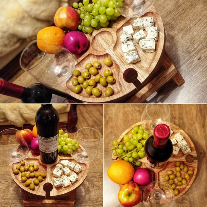 WineNest - Stylish Folding Picnic Table for Wine Bowlift
