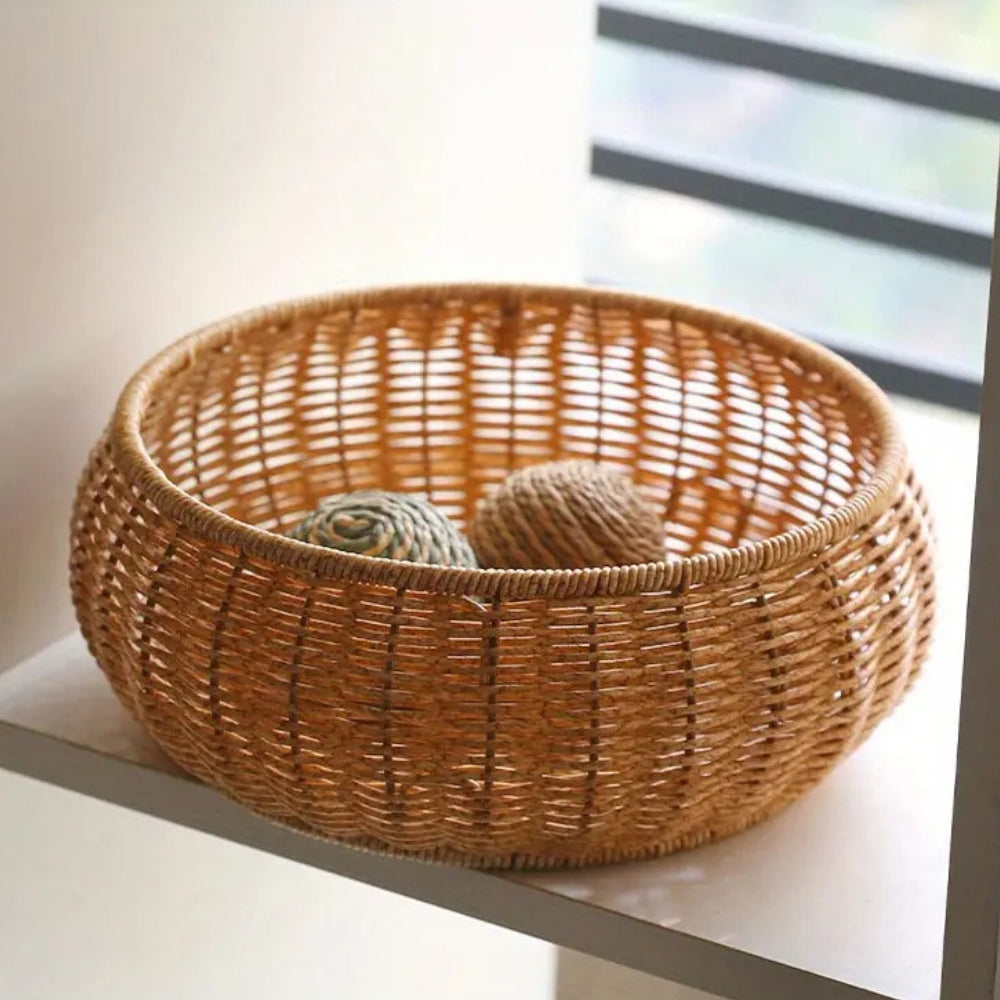 BowLift | Dome-Shaped Knitted Rattan Basket with Lid
