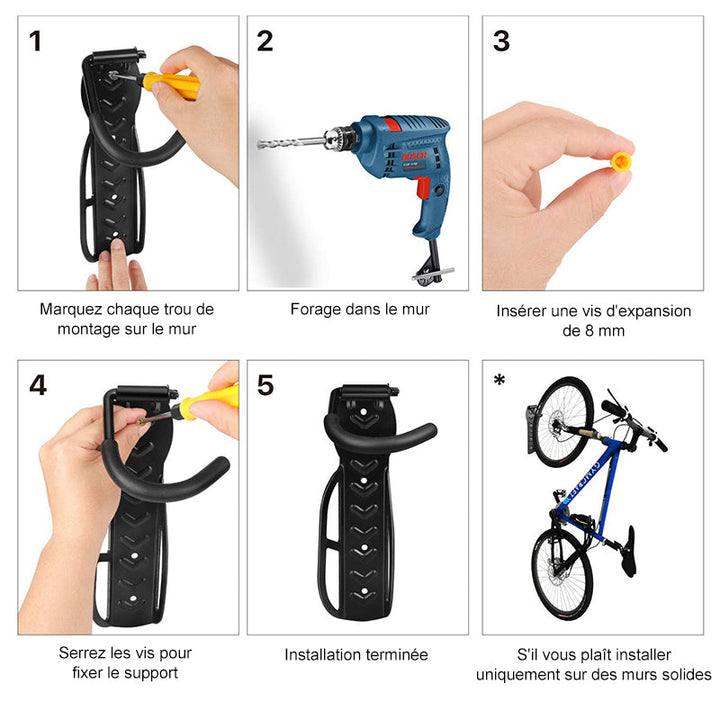 Support for bike carrier adjustable wall mounting | Bowlift