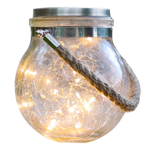 BowLift | Solar LED Lantern in Glass – Decorative Garden Lighting with Wire Lights and Carry Handle