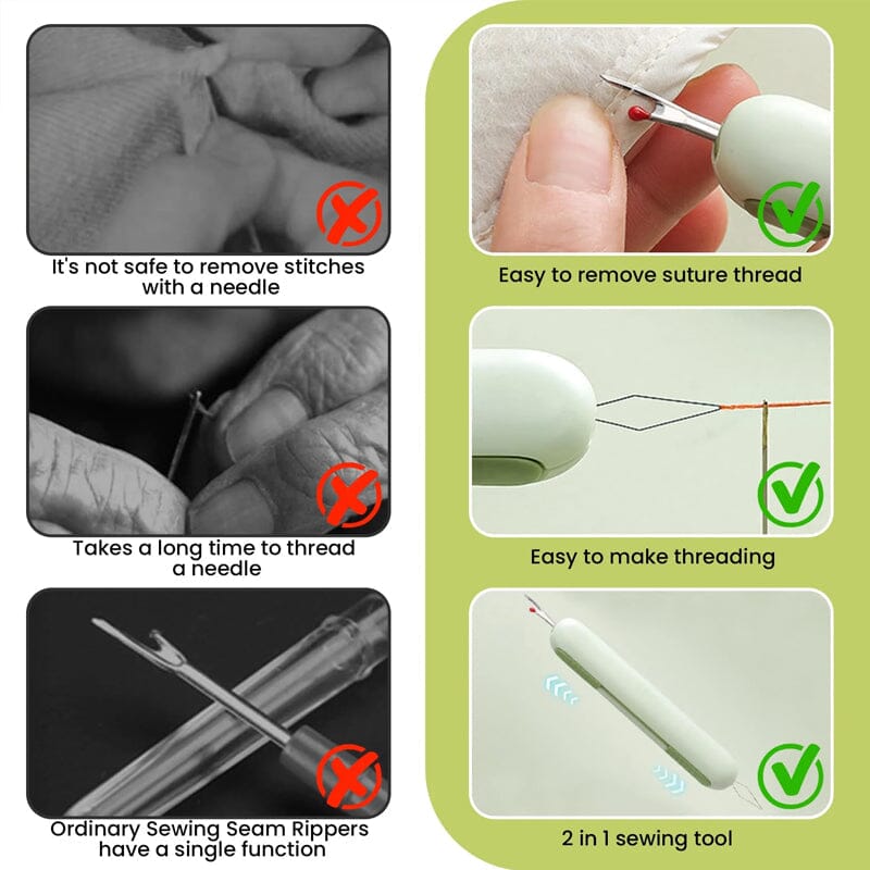 2 in 1 Needle Threader Seam Ripper | Bowlift