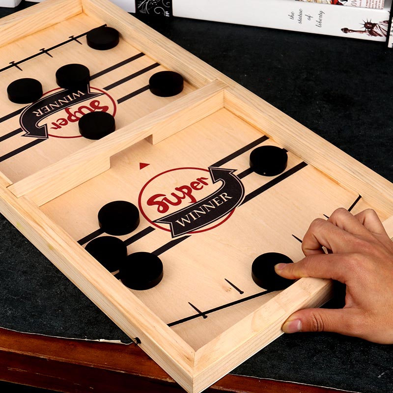 BowLift | – Reversible Sling Puck Board Game Double-Sided for Family