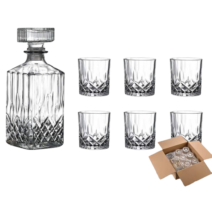 BowLift | RoyalPour - 7-Piece Whiskey Decanter Gift Set