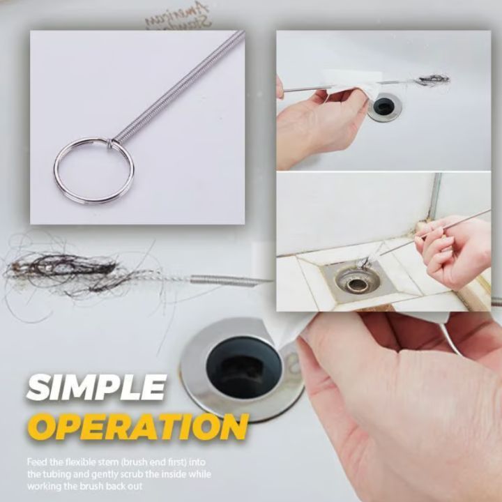 BowLift | Refrigerator Drain Cleaning Kit | Flexible Brush & Spray Tool | Stainless Steel & Nylon