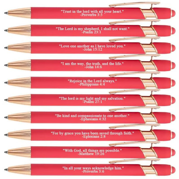BowLift | ️Premium Comfort Bible Verse Pens – 10 pcs