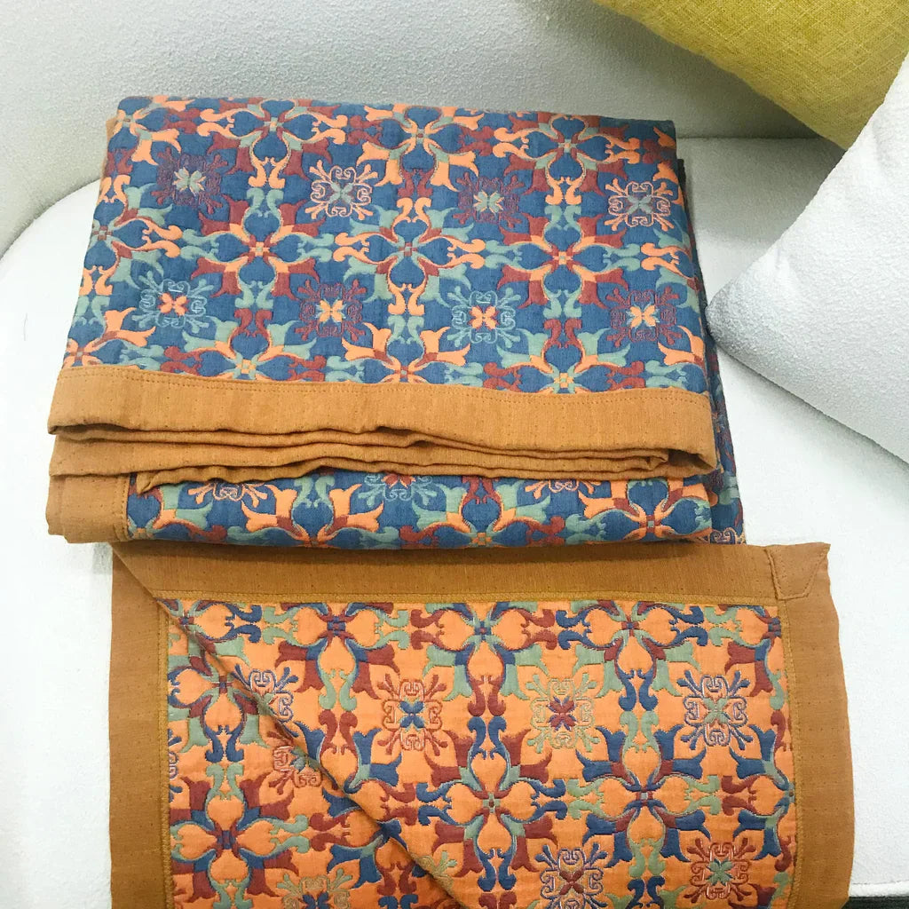 BowLift | & Blue Pattern Six-layer Cotton Quilt - TerraLoom