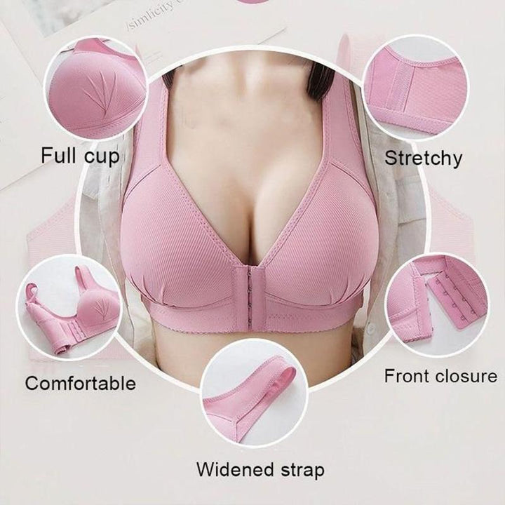 BowLift | Plus Size Front Closure Elastic Push Up Comfort Bra