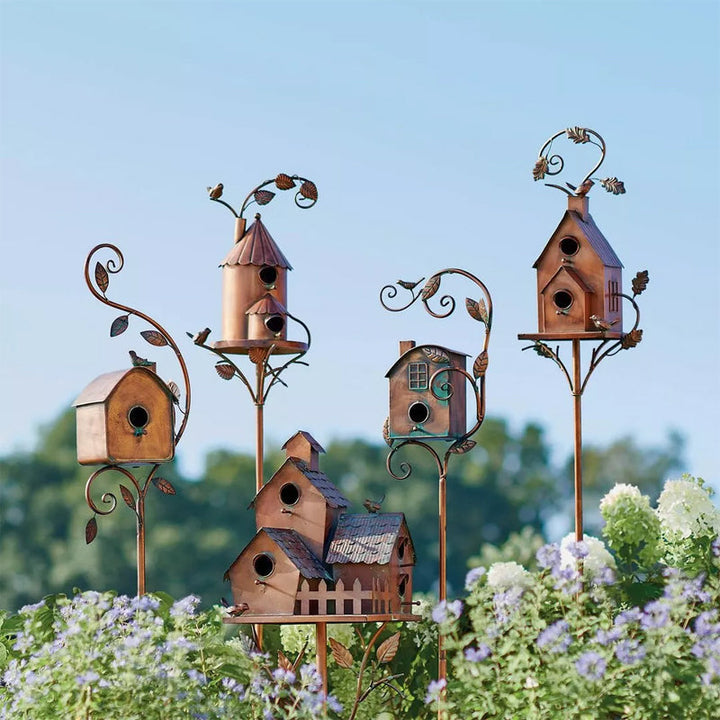 Birdhouse Garden Stakes | Bowlift