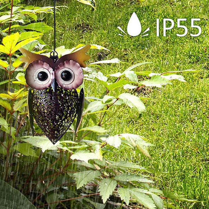 BowLift | Solar Waterproof Wrought Iron Hollow Owl Design LED Outdoor Hanging Light