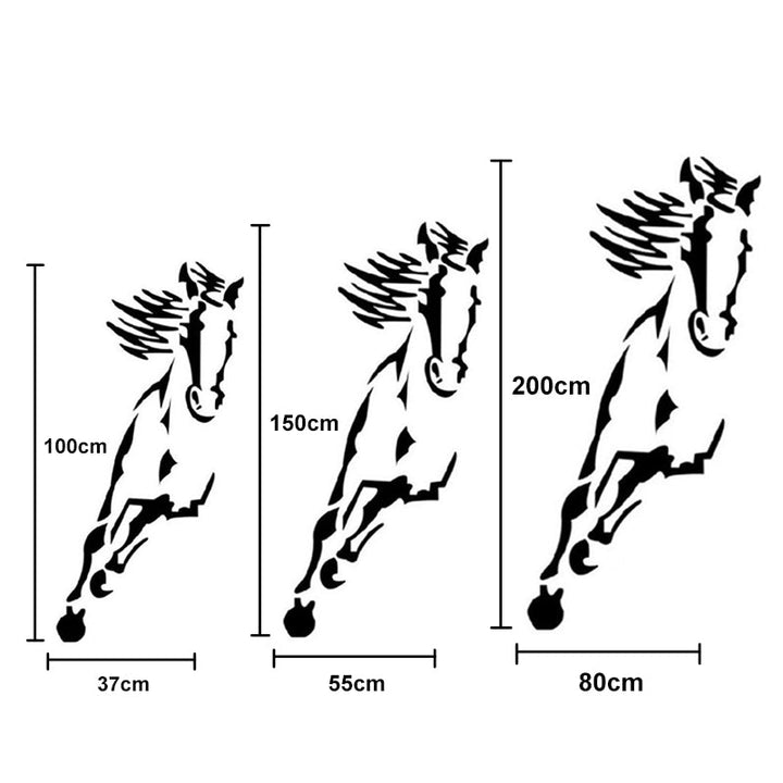 BowLift | Galloping Horse Wall Decoration, 3D Acrylic Modern Mirror Horse Wall Sticker