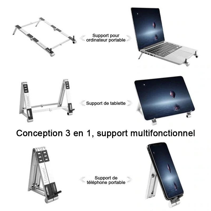 Multifunctional 3-in-1 support for laptop pad phone | Bowlift