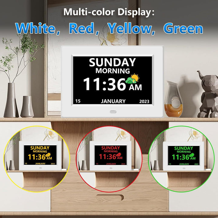 BowLift | 11.5-Inch Digital Calendar Day Clock with 19 Reminders – Claryon