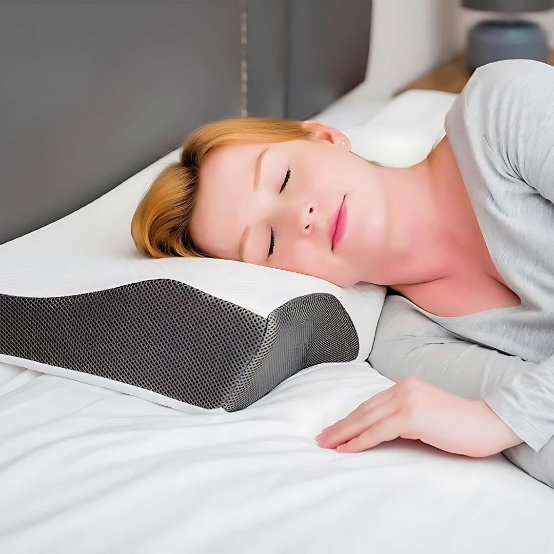 RestAlign Memory Foam Neck Support Pillow | Contoured Alignment for Neck Pain Relief and Improved Sleep Quality Bowlift