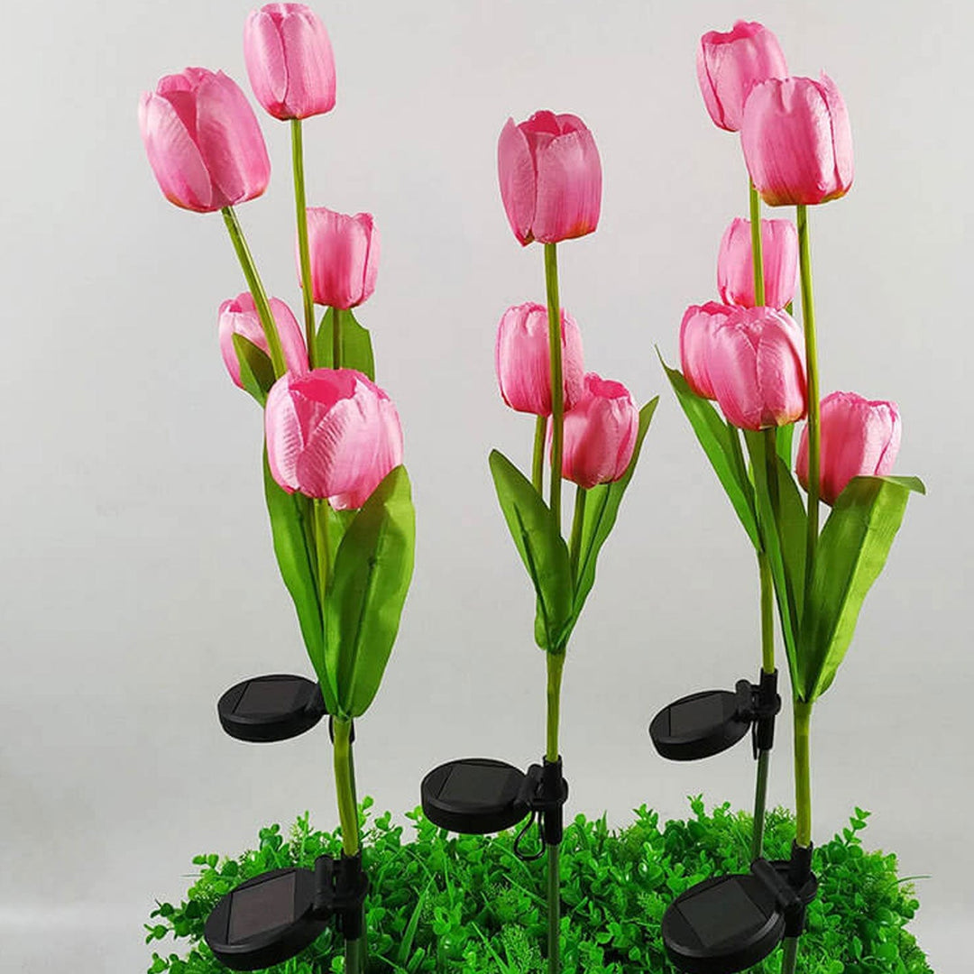 BowLift | Solar Tulip Lawn Light Outdoor Garden LED Tulip Flower Light Ground Stake Landscape Light