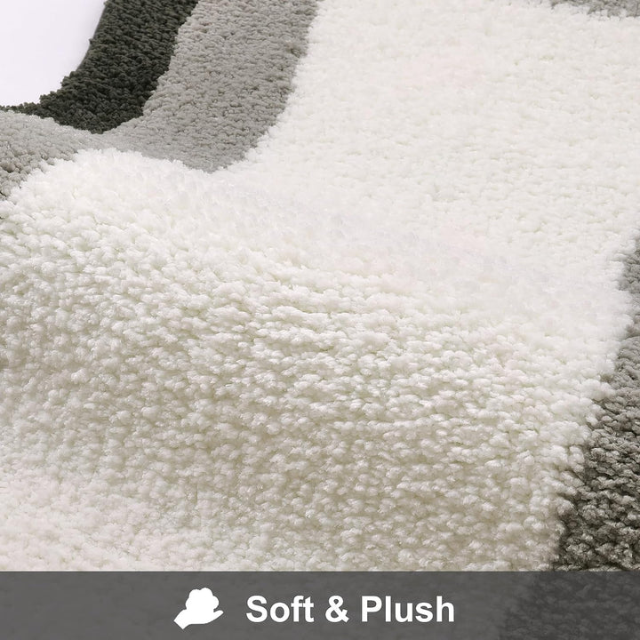 BowLift | Black Gradient Bath Mats, Carpet for Bathrooms, Cute Non-Slip Irregular Carpet for Shower Room