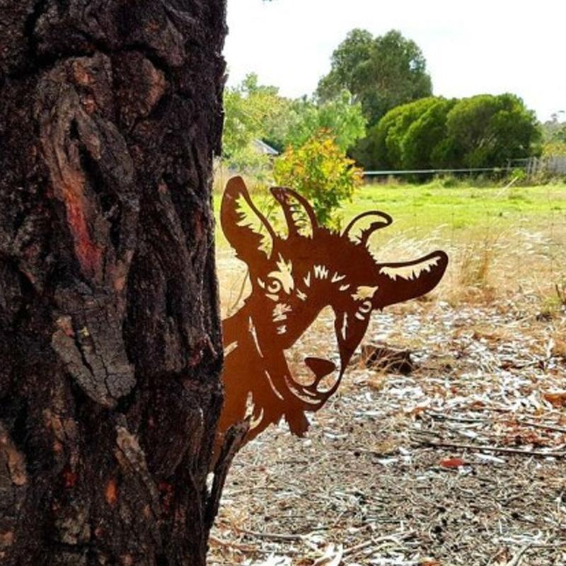 Outdoor Garden Farm Peeping Goat Metal Artwork Indoor Decoration | Bowlift