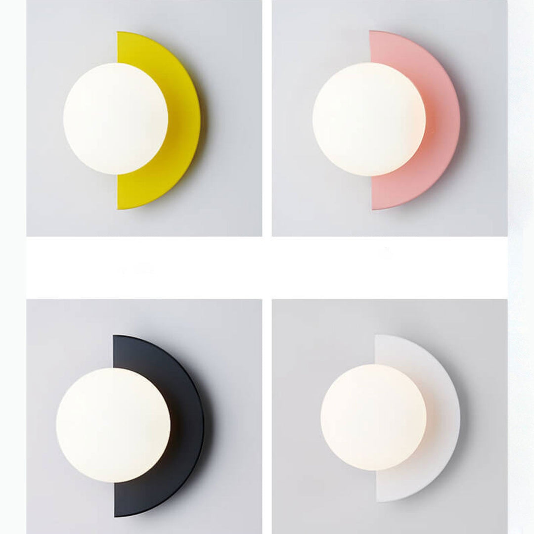 BowLift | Glass Globe Wall Light with Colourful Base