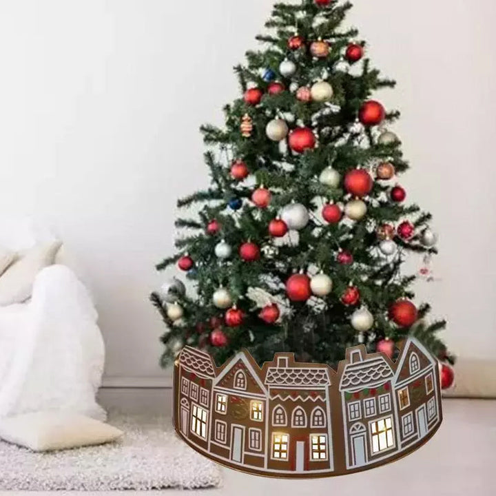 BowLift | LED Gingerbread House Christmas Tree Collar Tree Skirt