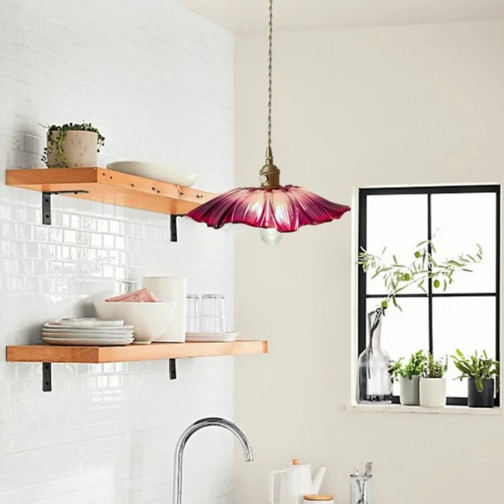 BowLift | Retro Lotus Glass Pendant Lamp