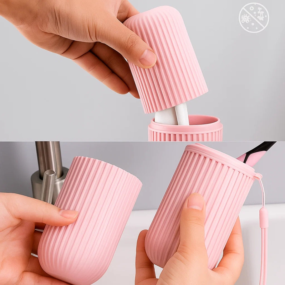 Mouthwash Cup Included – Compact Dust‑proof Design – Hygienic Oral Care for Travel & Holidays Bowlift