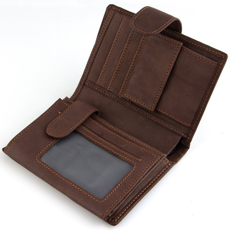 Vintage Leather PU Wallet with three compartments and multiple slots | Bowlift