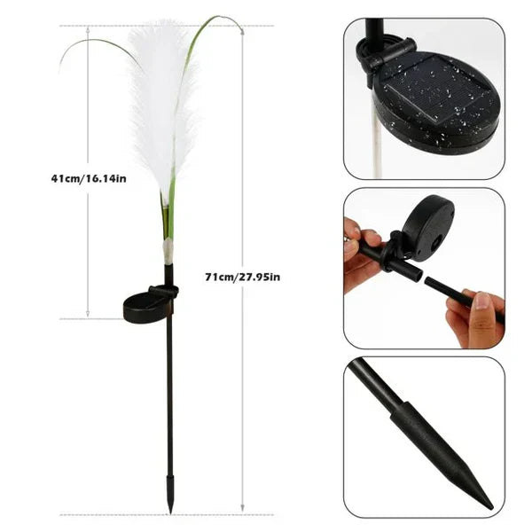 BowLift | Decorative Rattan Garden Lighting – Solar Lamp in Grass Design for Outdoor Use