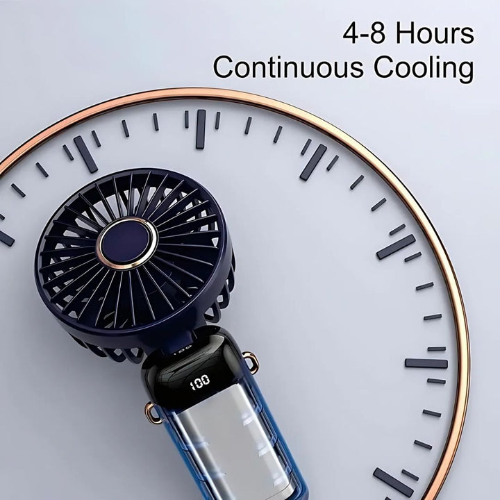 BowLift | Rechargeable Handheld Mini Fan | 5-Speed, 90-Degree Adjustable & Quiet for Office, Home & Outdoor Use