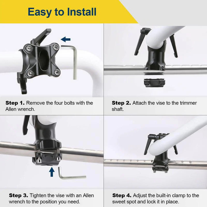 BowLift | Ergonomic Weed Killer Handle Extension Brush Cutter Trimmer Handle