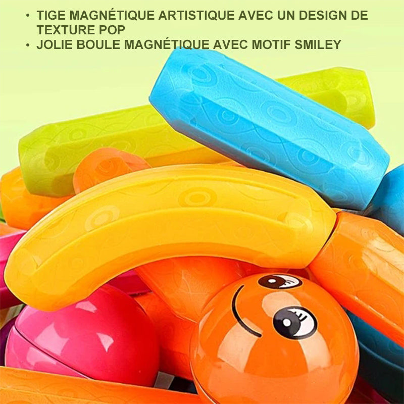 Magnetic construction set with balls and rods | Bowlift