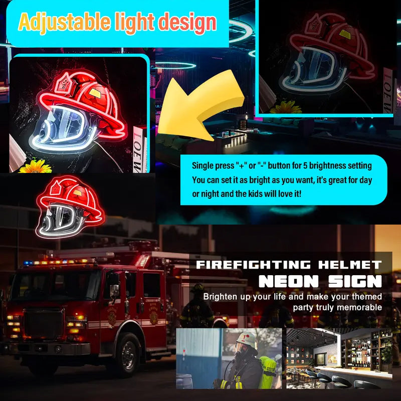 BowLift | Firefighter Helmet Neon Sign