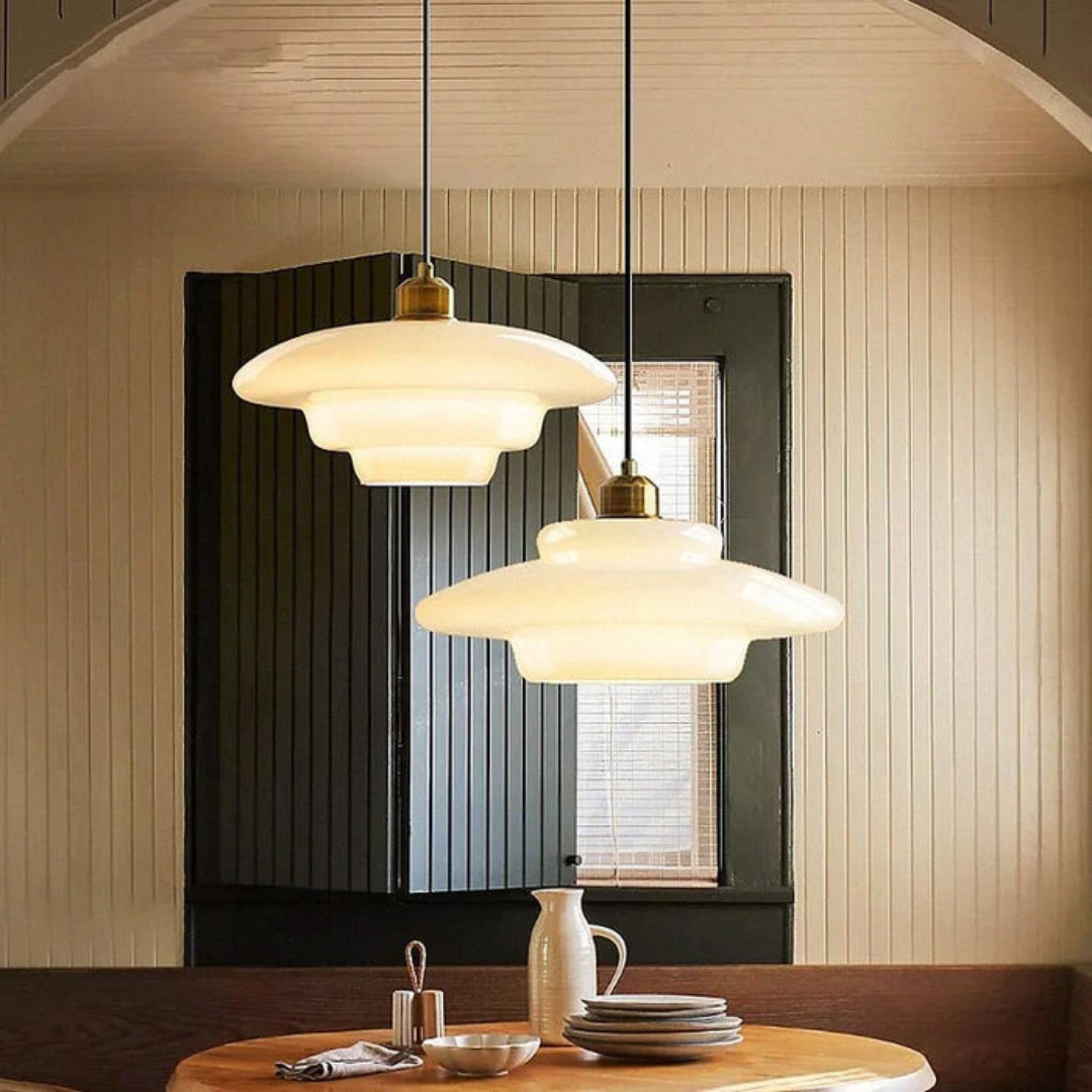 BowLift | White Glass Design Pendant Lamp