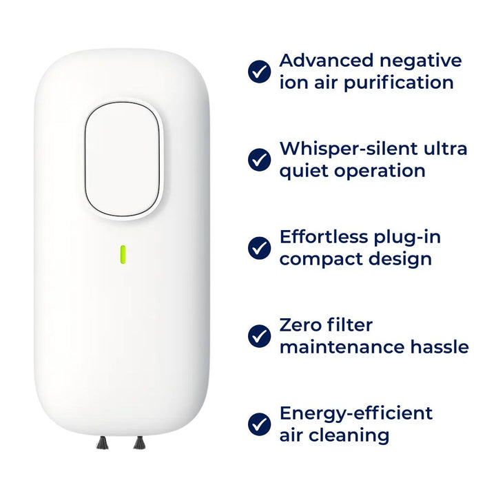 in Air Purifier – Negative Ion – Ultra-quiet ≤ 5 dB – Removes Smoke Odours & Pet Dander – Clean Fresh Air for Bedrooms Bowlift