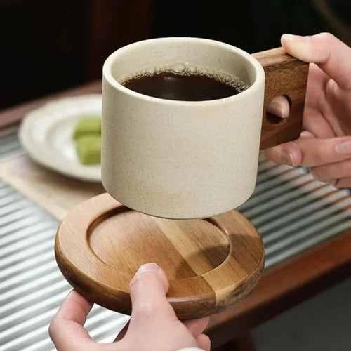 BowLift | Modernist Ceramic Wooden Pallet Mug
