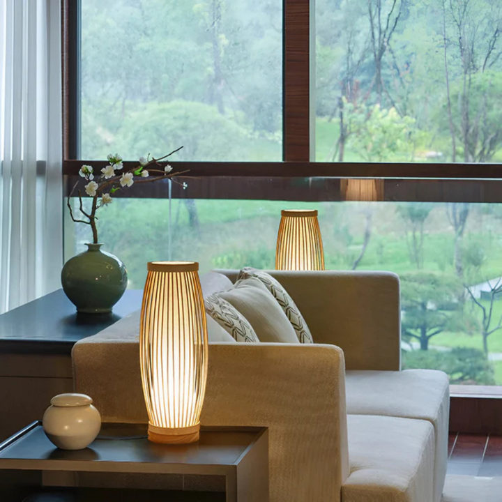 BowLift | Japanese LED Table Lamp made of Bamboo