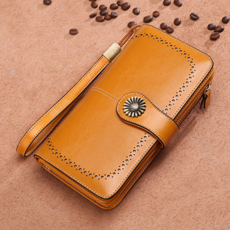 Retro long wallet with large capacity | Bowlift