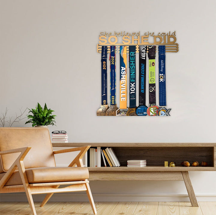 BowLift | Metal Letter Hooks - "She believed she could, so she did"
