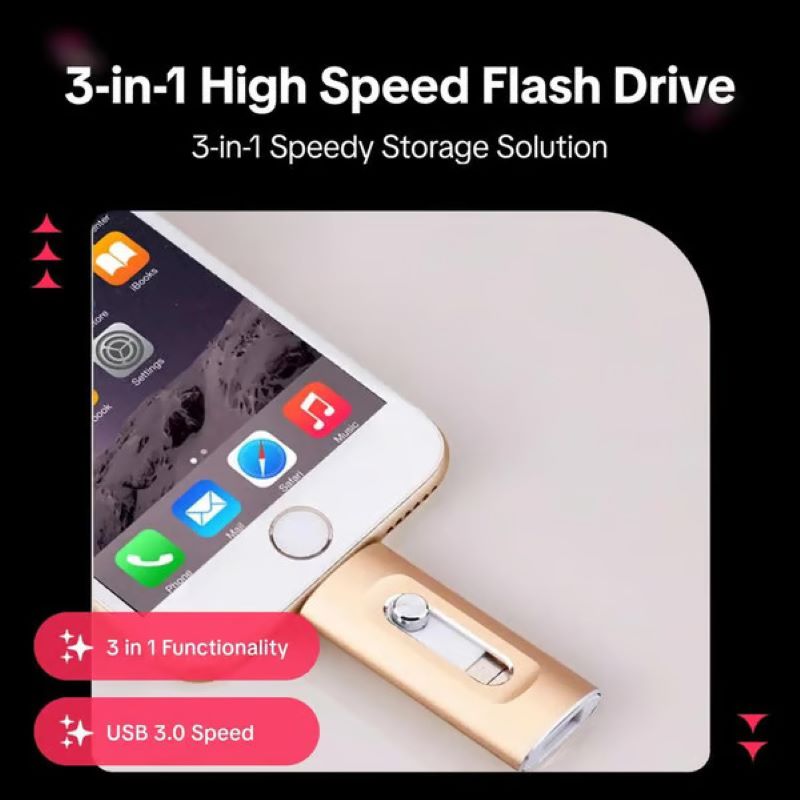 BowLift | 3 in 1 large capacity USB flash drive for mobile phone and computer