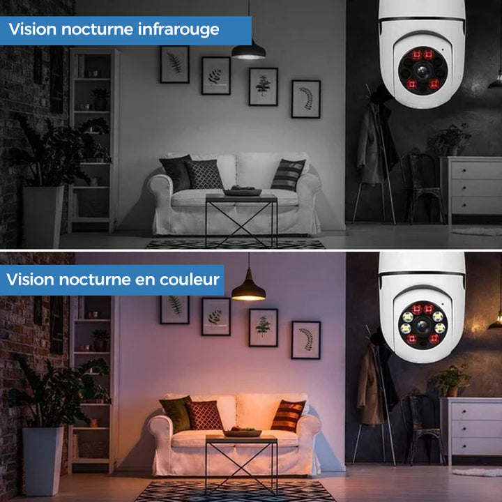 Wireless security camera without cables with light bulb | Bowlift