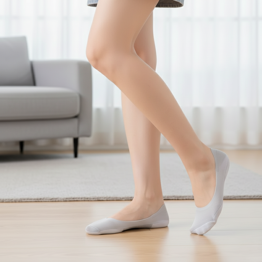 Show Padded Socks – Shock Absorbing Comfort – Breathable Cotton Cushion – Anti-Slip Heel – Women All-Day Walking Relief Bowlift